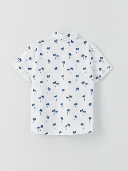 Patterned Short Sleeve Boy's Shirt