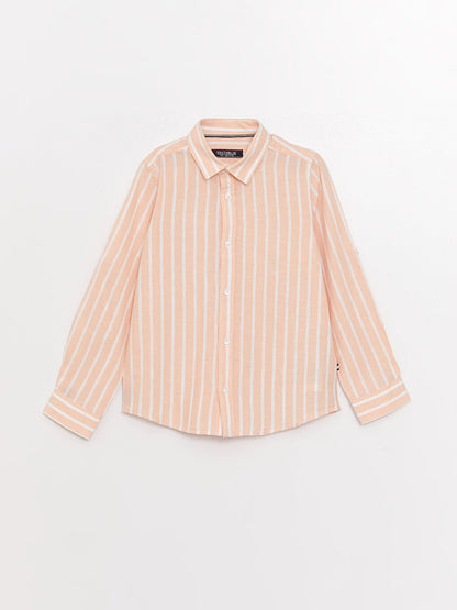 Striped Linen Blend Boy's Shirt