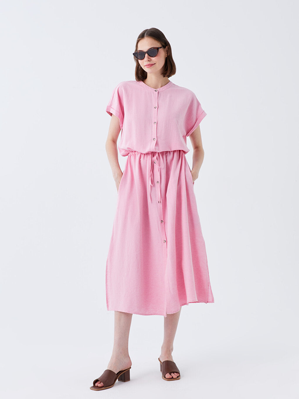 Crew Neck Straight Short Sleeve Women's Dress