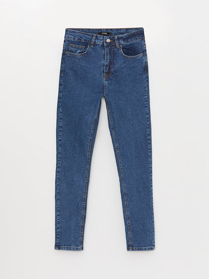 High Waist Skinny Fit Women's Jean Trousers