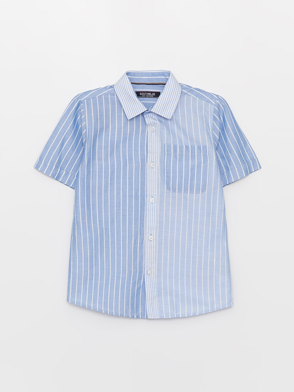 Striped Short Sleeve Poplin Boy's Shirt