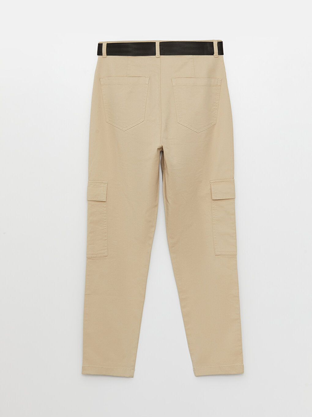 Slim Fit Women's Cargo Pants with Belt Detail