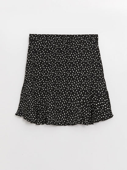 Patterned Women's Skirt with Elastic Waist