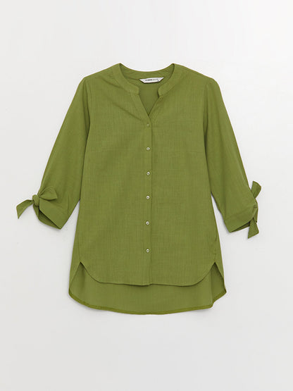 Women's Loose Collar Plain Shirt