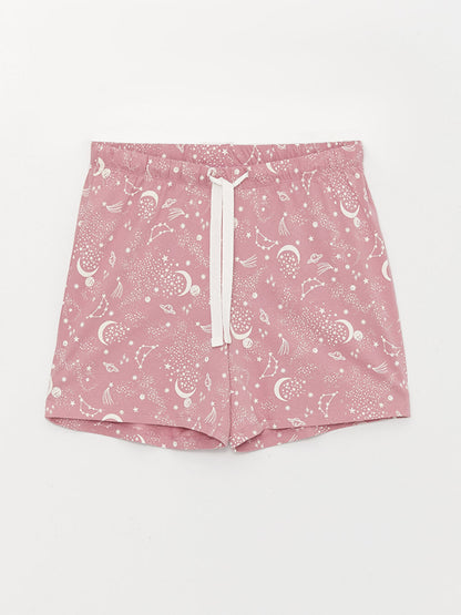 Patterned Women's Shorts Pajama Bottom with Elastic Waist