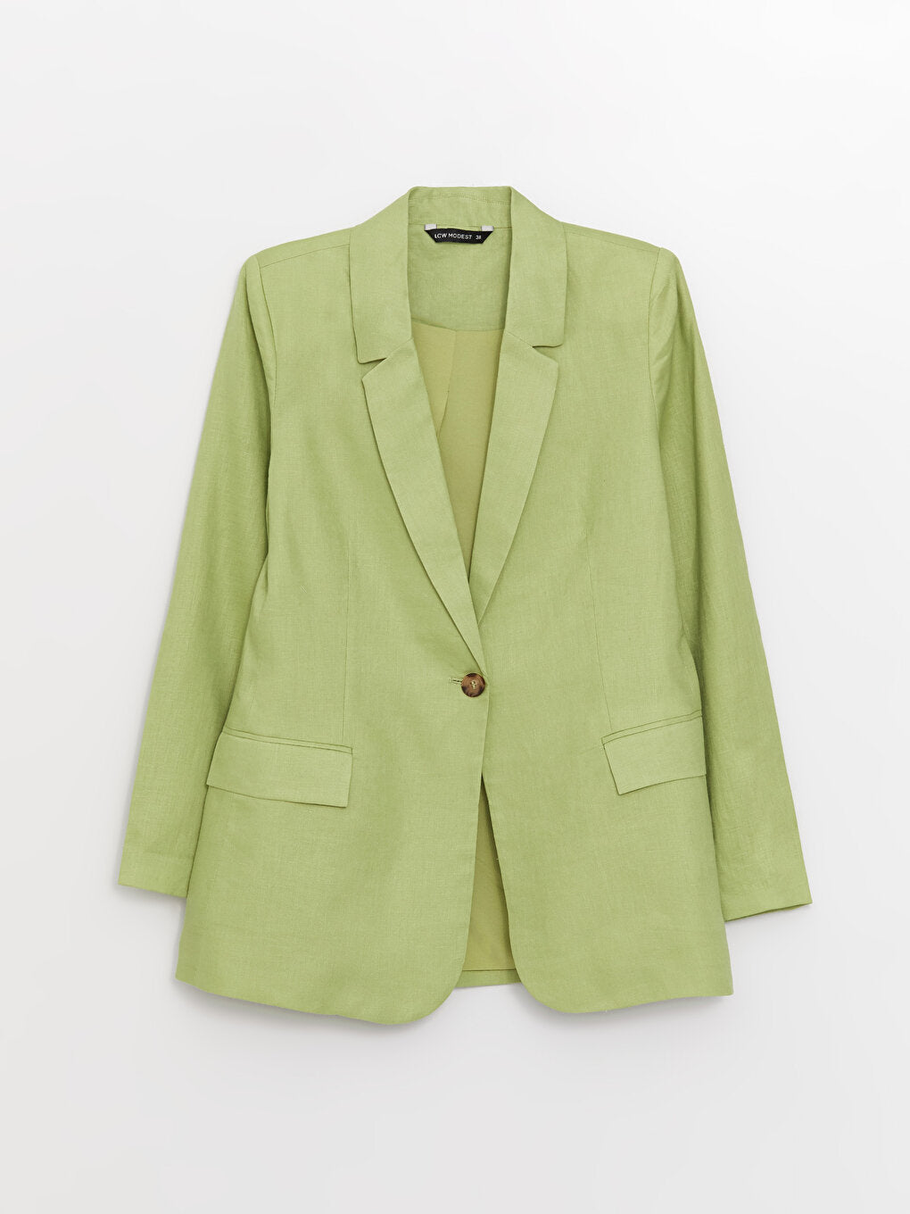 Plain Long Sleeve Linen Women's Blazer Jacket