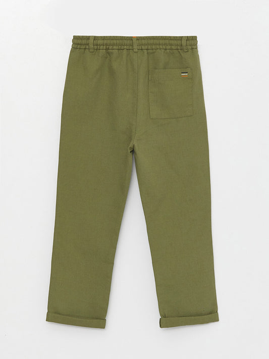 Basic Boy's Trousers with Elastic Waist