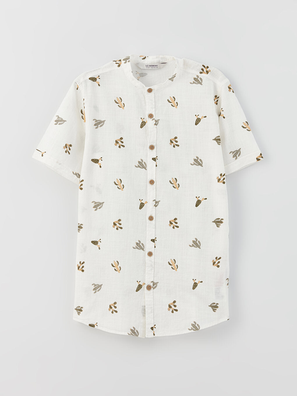 Judge Collar Patterned Short Sleeve Boy's Shirt