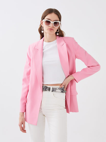 Plain Long Sleeve Women's Blazer Jacket