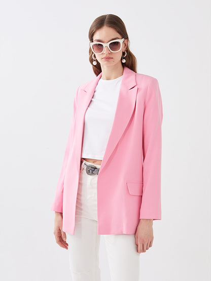 Plain Long Sleeve Women's Blazer Jacket