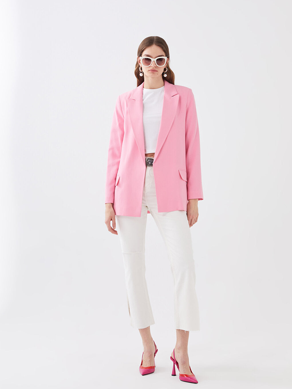 Plain Long Sleeve Women's Blazer Jacket