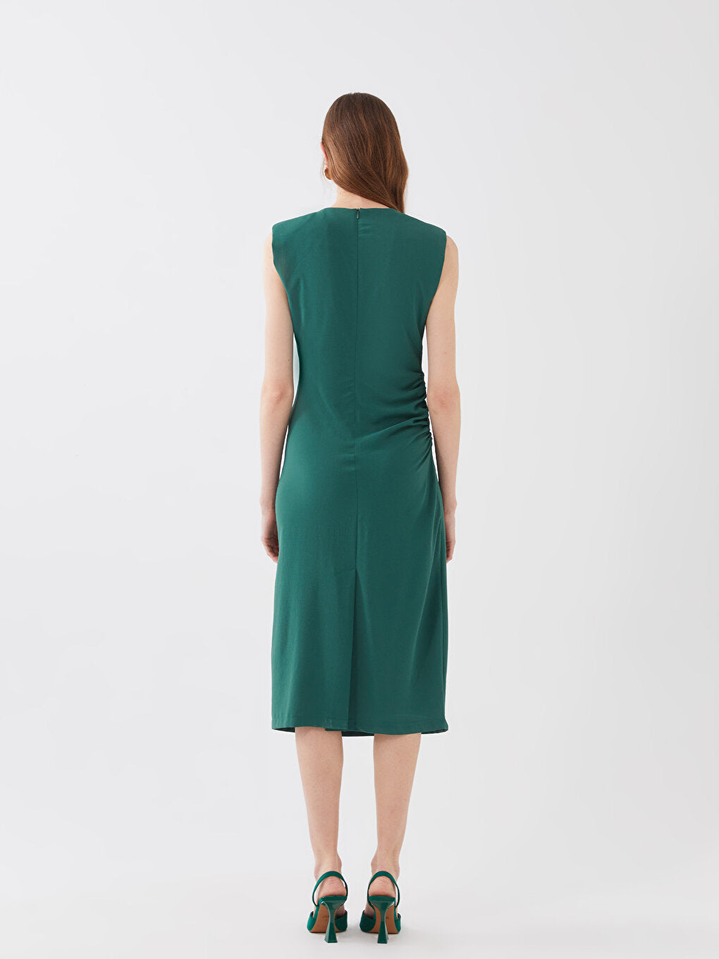 Crew Neck Straight Sleeveless Viscose Women's Bodycon Dress