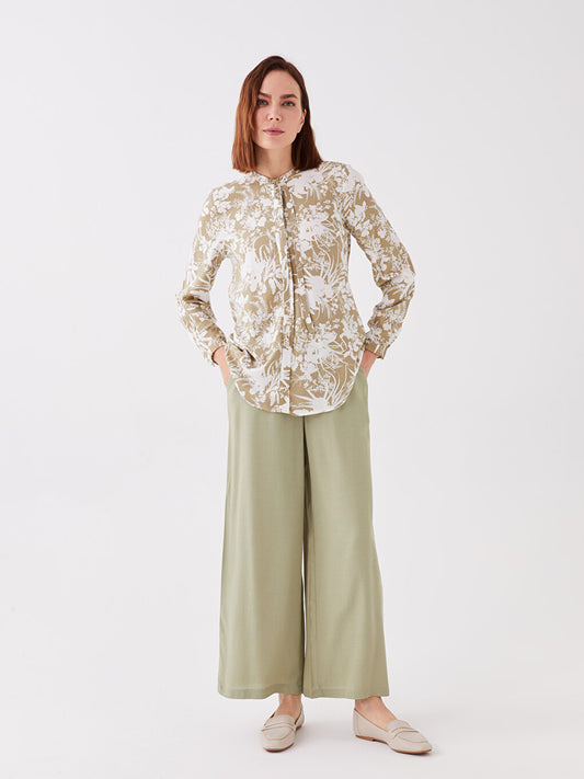 Women's Pocket Trousers Skirt with Elastic Waist