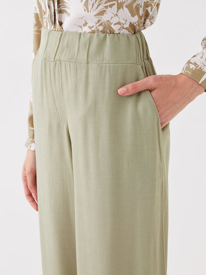 Women's Pocket Trousers Skirt with Elastic Waist