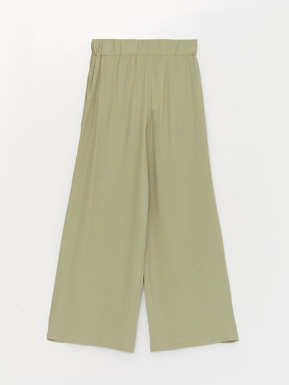 Women's Pocket Trousers Skirt with Elastic Waist