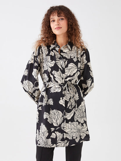 Patterned Long Sleeve Women's Shirt Tunic