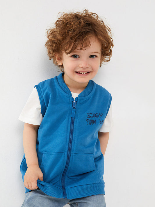 College Collar Printed Baby Boy Vest