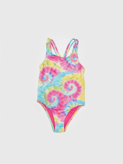 Patterned Girl's Swimsuit