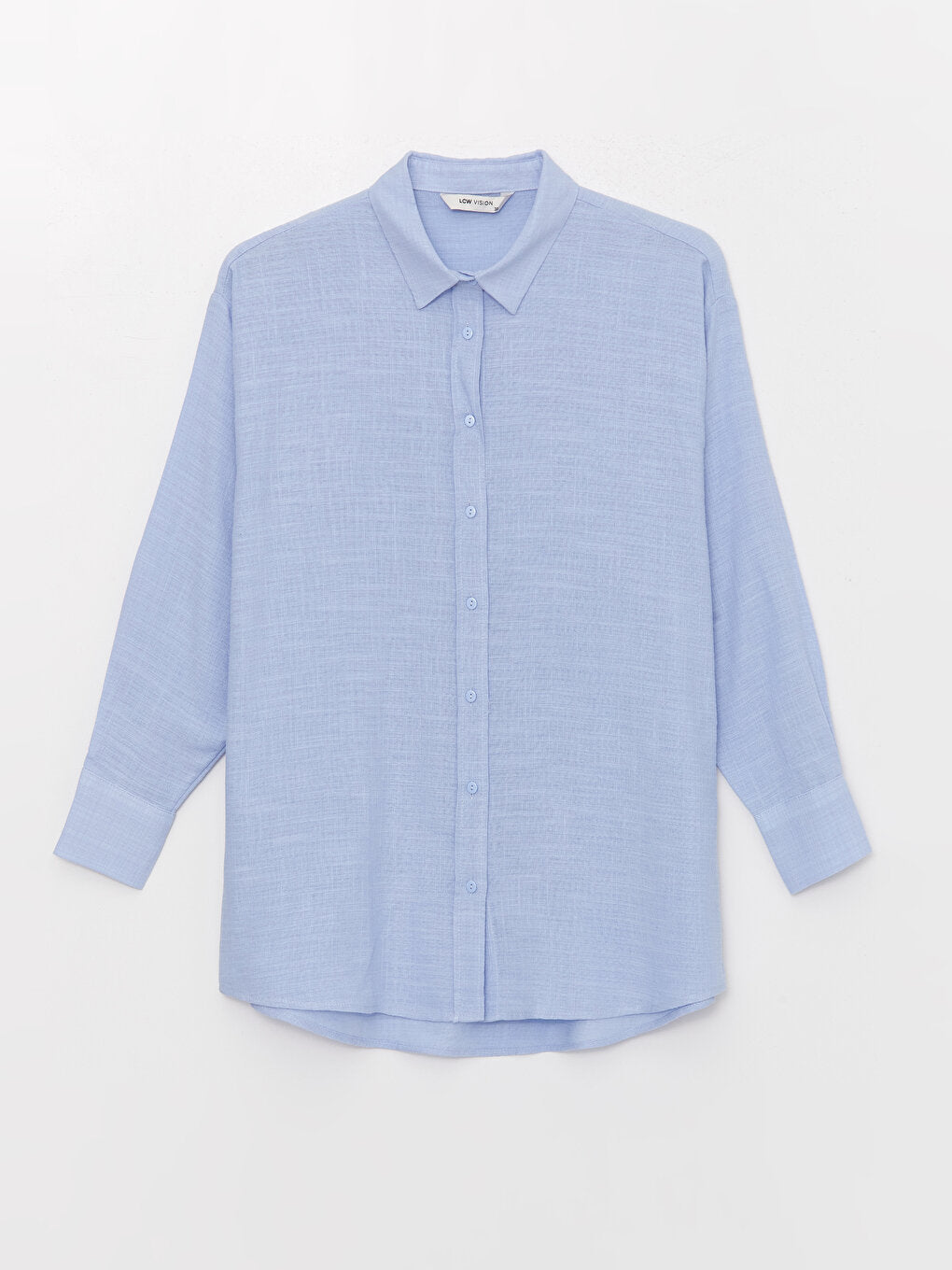 Plain Long Sleeve Oversize Linen Look Women's Shirt