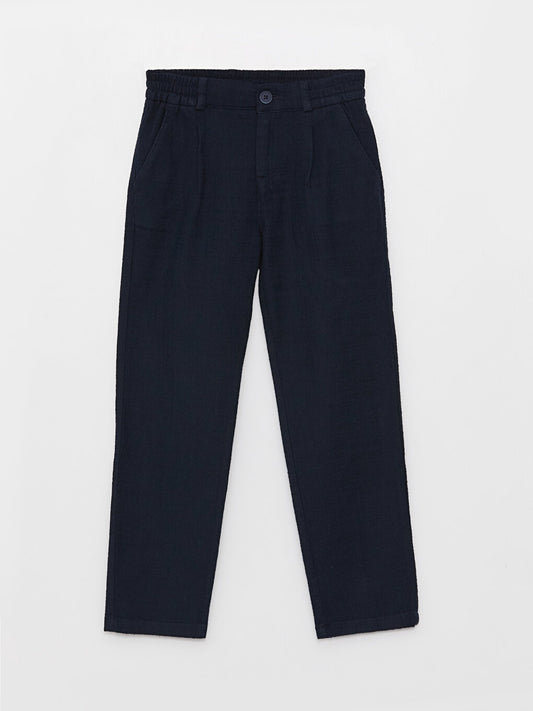 Basic Boy's Trousers with Elastic Waist