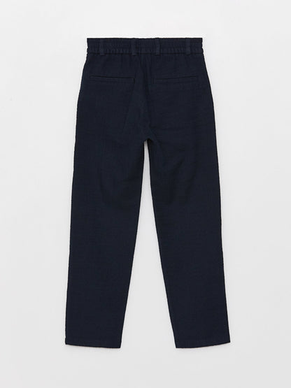 Basic Boy's Trousers with Elastic Waist