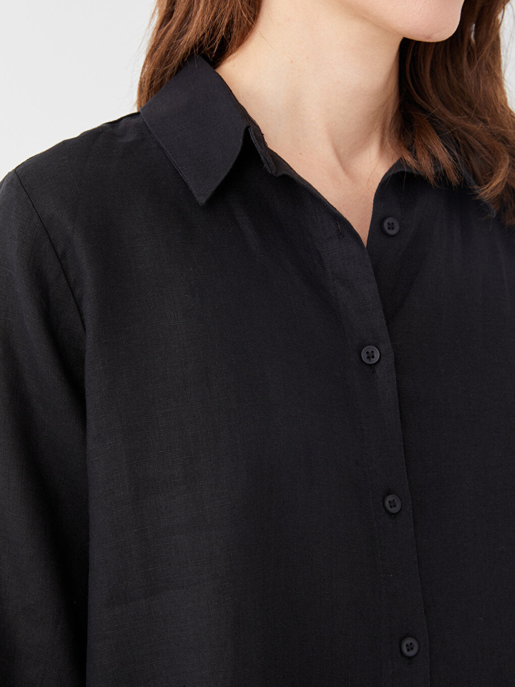 Plain Long Sleeve Linen Women's Shirt Tunic