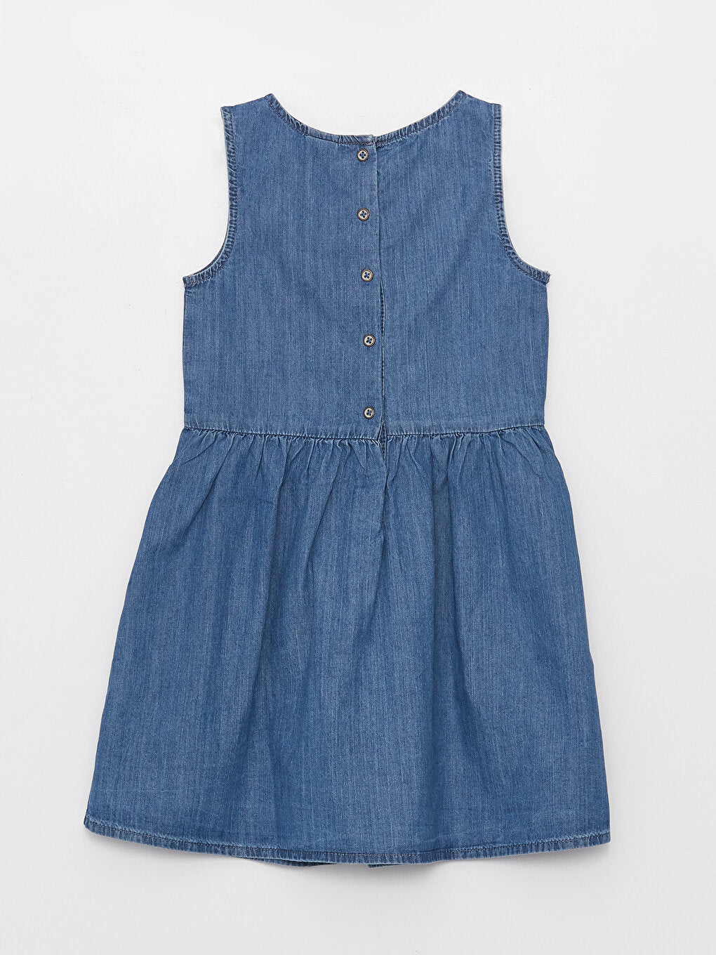 Crew Neck Girl's Jean Dress