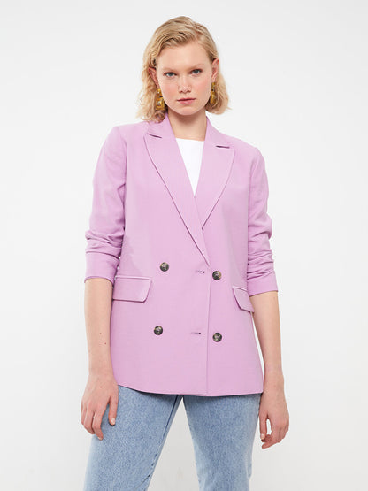 Plain Long Sleeve Women's Blazer Jacket