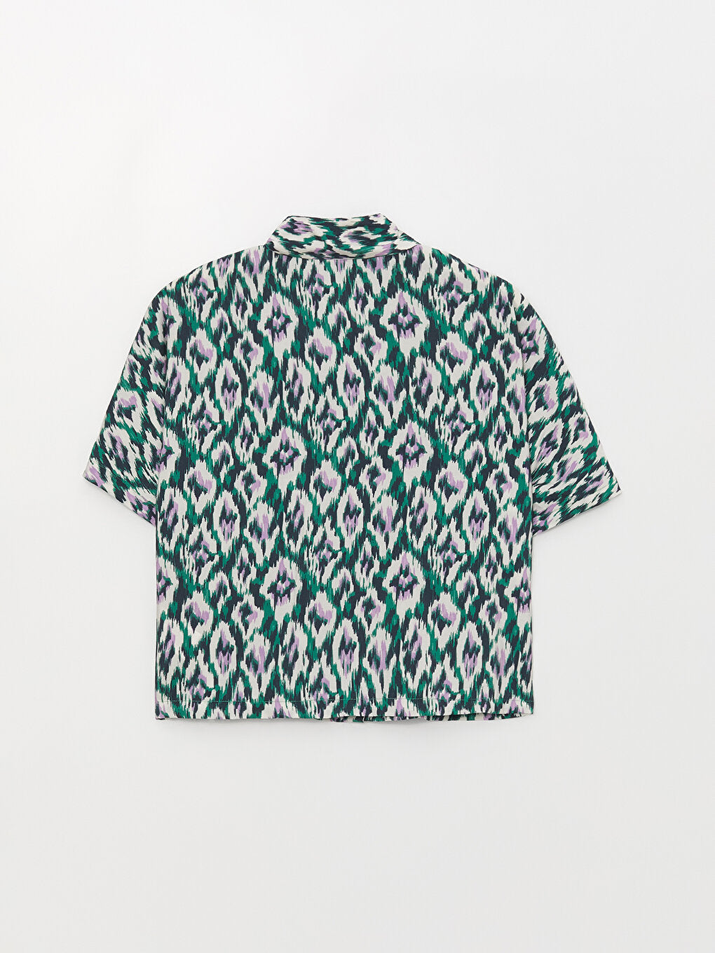 Patterned Short Sleeve Oversize Women's Shirt