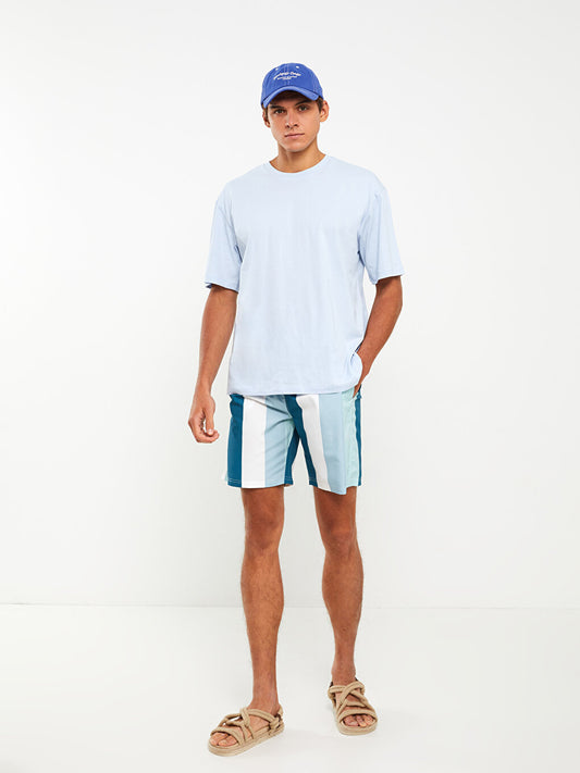 Short Color Blocked Men's Swim Shorts