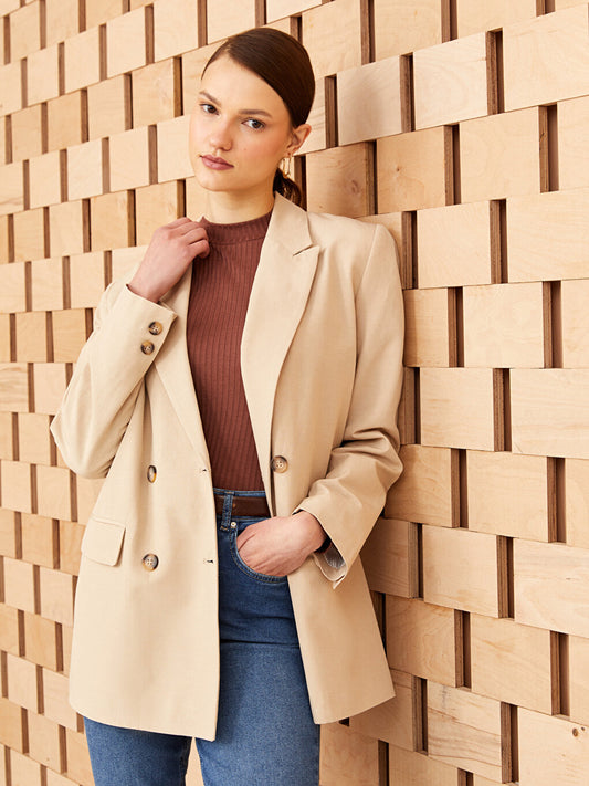 Plain Long Sleeve Women's Blazer Jacket