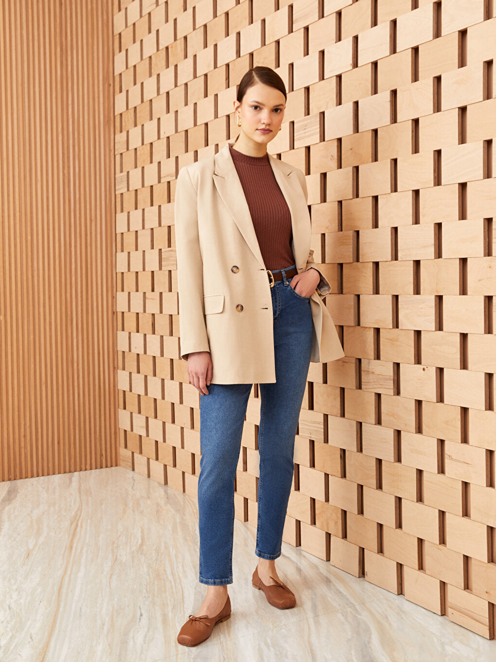 Plain Long Sleeve Women's Blazer Jacket