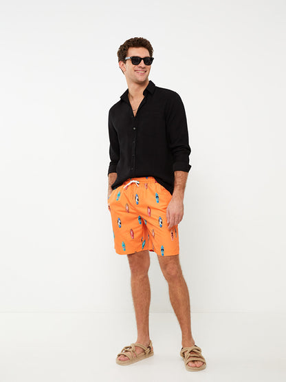 Short Patterned Men's Swim Shorts