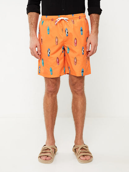 Short Patterned Men's Swim Shorts