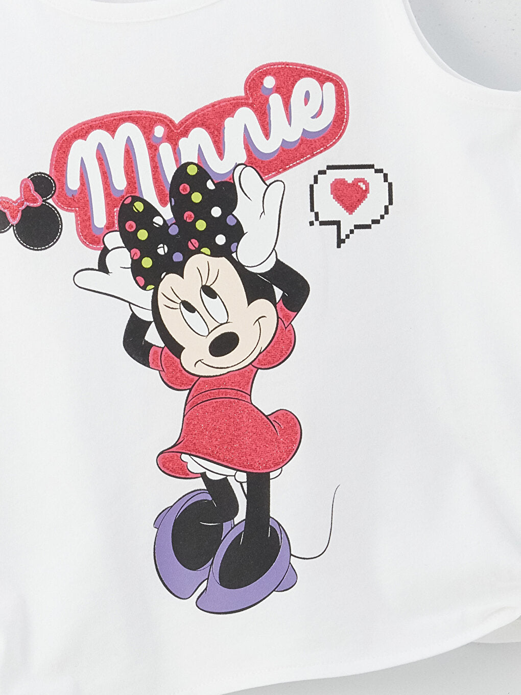 Crew Neck Minnie Mouse Printed Girl's Undershirt