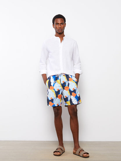 Short Patterned Men's Swim Shorts