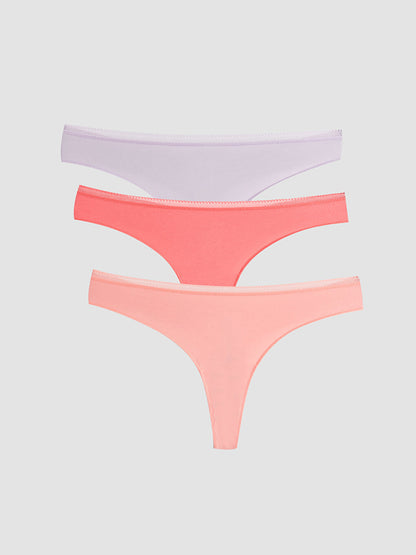 Plain Thong Panties 3 Pack