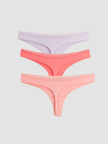 Plain Thong Panties 3 Pack