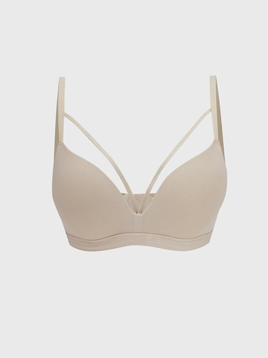 Non-wired, unpadded plain bra