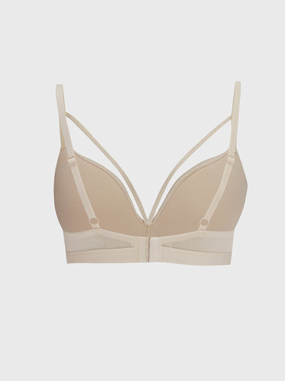 Non-wired, unpadded plain bra