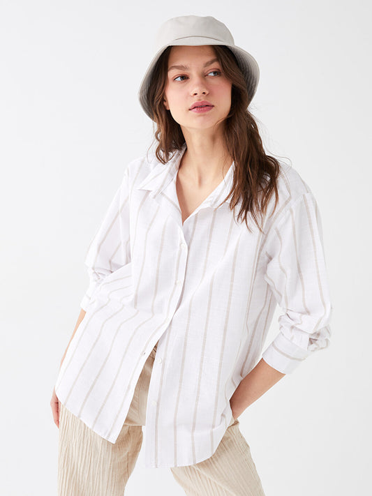 Striped Long Sleeve Oversize Women's Shirt