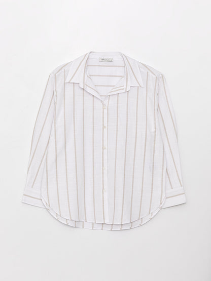 Striped Long Sleeve Oversize Women's Shirt