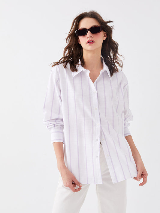 Striped Long Sleeve Oversize Women's Shirt