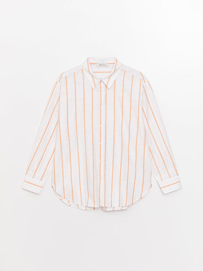 Striped Long Sleeve Oversize Women's Shirt