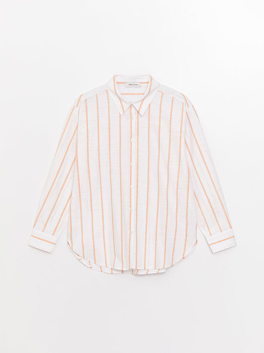 Striped Long Sleeve Oversize Women's Shirt