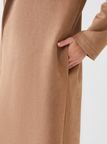 Jacket Collar Plain Long Sleeve Women's Trench Coat