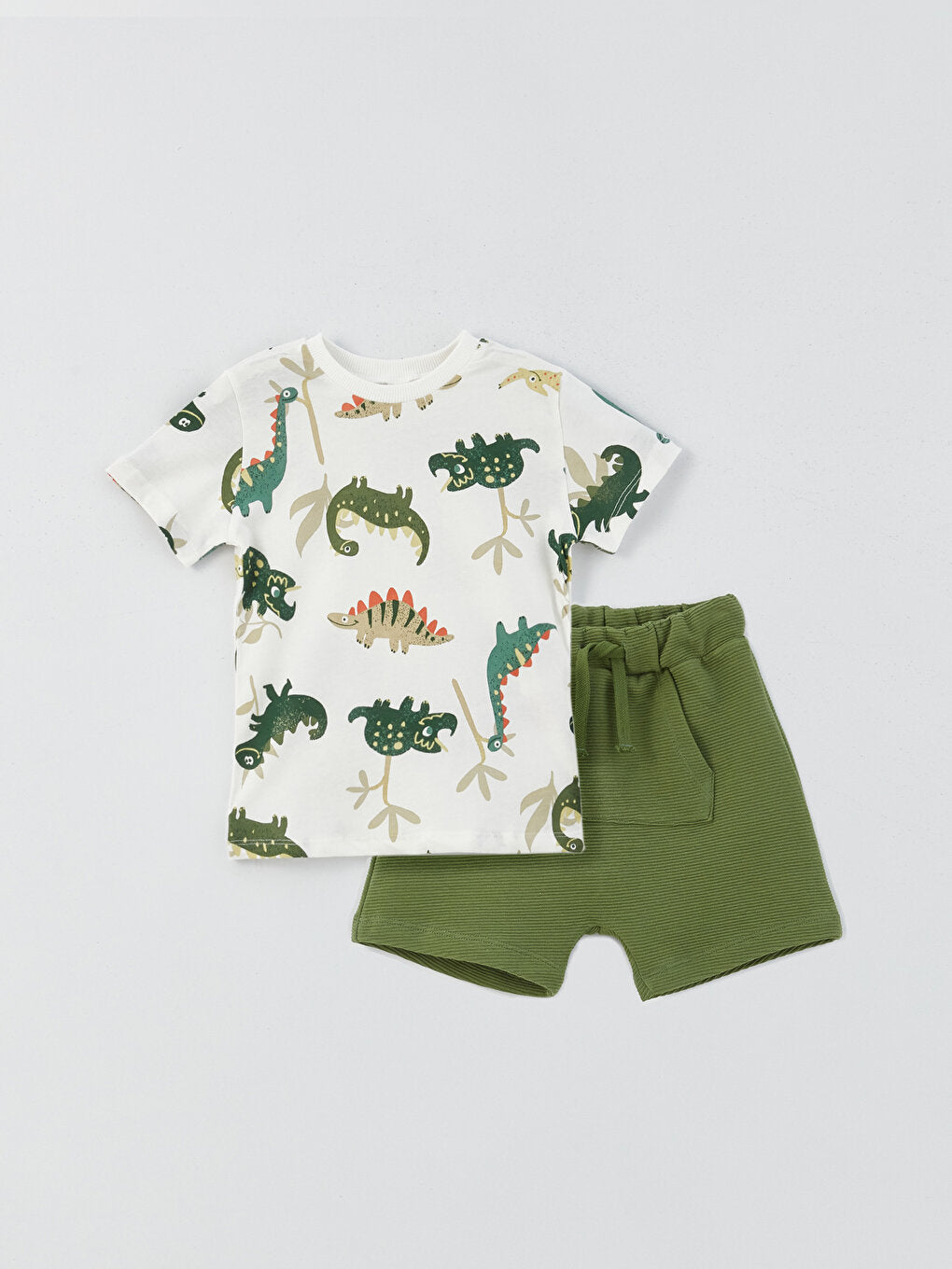 Bicycle Short Short Sleeve Printed Baby Boy T-Shirt and Shorts 2-Piece Set