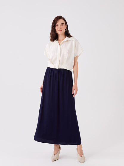 Women's Elastic Waist Straight Skirt