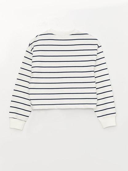 Crew Neck Striped Long Sleeve Women's Sweatshirt