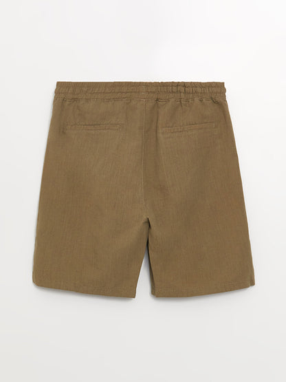 Standard Fit Linen Blend Men's Shorts